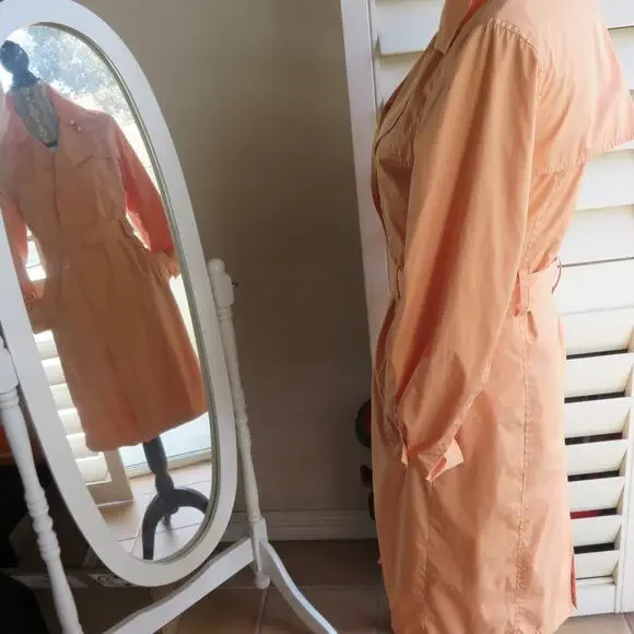 Kenneth Cole New York Trench Coat M Apricot Long Women's - Picture 2 of 14